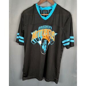 Brooklyn Notorious BIG Hip Hop Jersey Black Blue Orange Size L